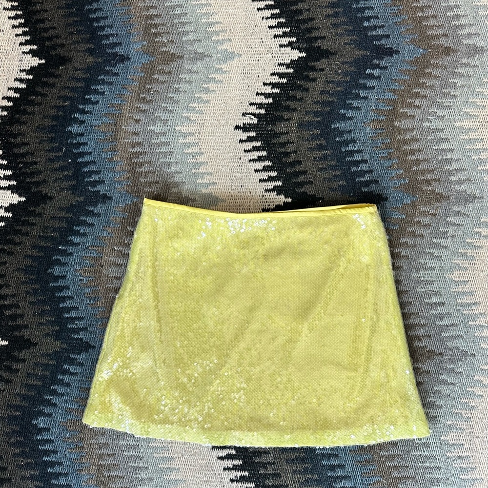 Zara Yellow Sequin Skirt